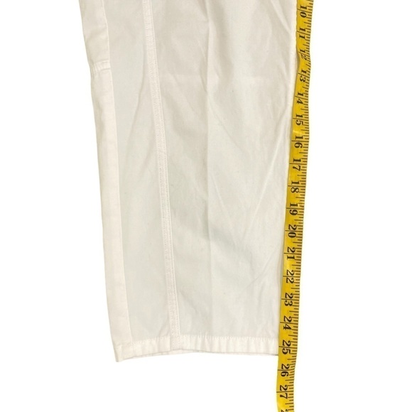 Tommy Hilfiger white 100% cotton cargo cropped pant with belt loops size 16 - Picture 8 of 10